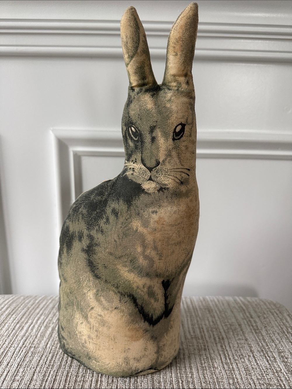 Arnold Print Works 13" Rabbit Cloth Bunny Pillow Lithograph Vintage Reproductio